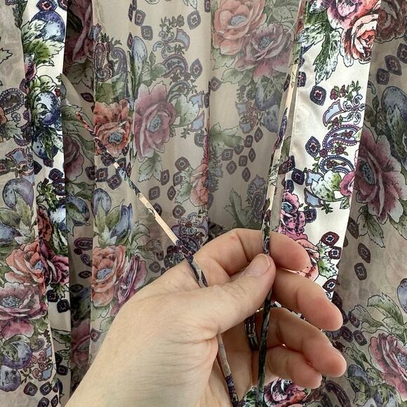 Victoria’s Secret Vintage Gold Label Pink Floral Paisley Robe One Size Fits All - Picture 4 of 12